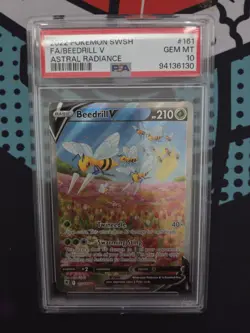 2022 POKEMON SWORD & SHIELD ASTRAL RADIANCE #161 FULL ART/BEEDRILL V PSA 10 - Image 1