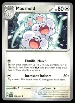 Pokemon TCG Maushold Uncommon Regular - Image 1