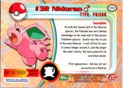 Nidoran #32 - Pokemon Topps - Green Logo - Image 2