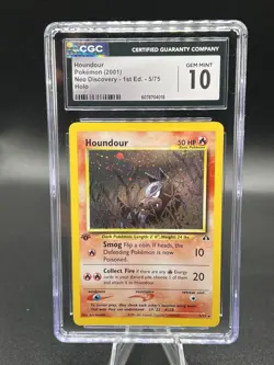 Pokemon Houndour Neo Discovery 1st Edition Holo Rare #5 CGC 10 Gem Mint - Image 1
