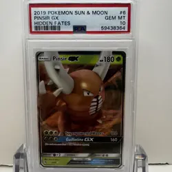 2019 POKEMON SUN & MOON: HIDDEN FATES - #6/68 PINSIR GX - PSA 10 GEM MINT - Image 1