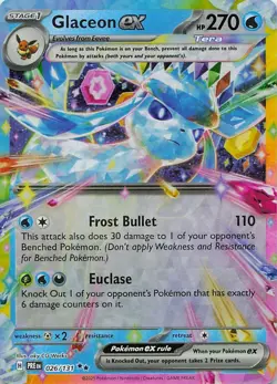 Glaceon ex - 026/131 026/131 Holo SV: Prismatic Evolutions Pokemon NM - Image 1