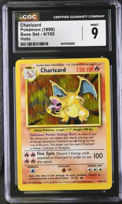 Charizard 1999 Pokemon Base Set CGC 9 #4 - Image 1