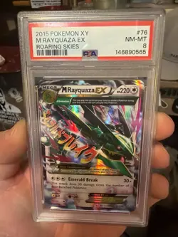 2015 Pokemon XY Roaring Skies M Rayquaza EX #76 PSA 8 NM-MT Holo Mega Full Art - Image 1