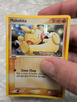 Pokemon Makuhita Emerald Reverse Holo Card 54/106 Stamped - Image 2