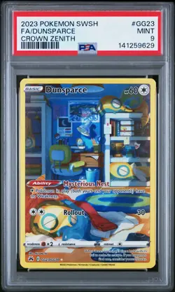 2023 Pokemon Crown Zenith Dunsparce Full Art GG23/GG70 Mint PSA 9 - Image 1
