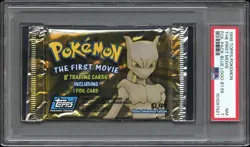 1999 Topps Pokemon The First Movie Blue Logo Factory Sealed Foil Pack PSA 7 - Image 1