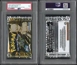 1999 Topps Pokemon The First Movie Blue Logo Factory Sealed Foil Pack PSA 7 - Image 3