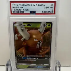 2019 POKEMON SUN & MOON: HIDDEN FATES - #6/68 PINSIR GX - PSA 10 GEM MINT - Image 1