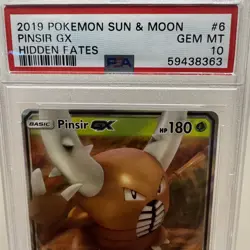 2019 POKEMON SUN & MOON: HIDDEN FATES - #6/68 PINSIR GX - PSA 10 GEM MINT - Image 2