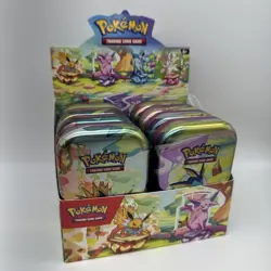 Prismatic Evolutions Empty Mini Tin Display - Art Set of 8 Eeveelutions NO PACKS - Image 1