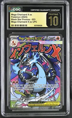 Mega Charizard X ex 2025 Pokemon Black Star Promos CGC Pristine 10 #023 - Image 1
