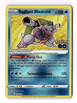 Radiant Blastoise 018/078 Pokemon GO Holo - Image 1