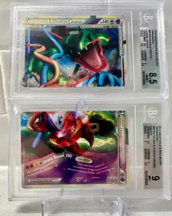 2010 POKEMON HEARTGOLD & SOULSILVER #89 RAYQUAZA & DEOXYS LEGEND-HOLO BGS 8.5 &9 - Image 1