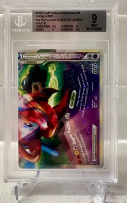 2010 POKEMON HEARTGOLD & SOULSILVER #89 RAYQUAZA & DEOXYS LEGEND-HOLO BGS 8.5 &9 - Image 4