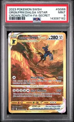 Pokemon Crown Zenith Origin Forme Dialga VSTAR #GG68 Secret Rare Full Art PSA 9 - Image 1
