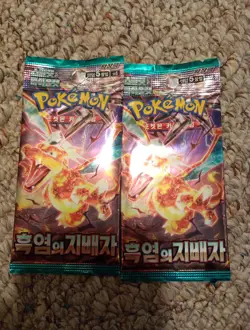 X2 Korean Ruler of the Black Flame Sealed Booster Pack Sv3 Pokemon TCG - Image 1