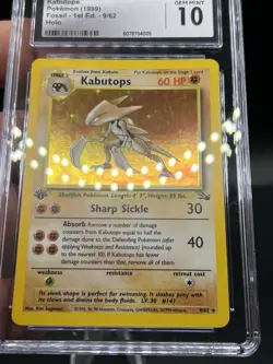 Kabutops Pokemon (1999) Fossil 1st Edition 9/62 Holo CGC 10 Gem Mint - Image 3