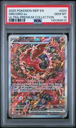 2025 POKEMON MEP EN-ME BLACK STAR PROMO #024 ORICORIO EX PSA 10 - Image 1