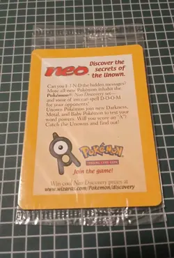 Pokemon Entei Movie Promo #34 WOTC Black Star Neo Discovery Sealed - Image 1