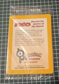 Pokemon Entei Movie Promo #34 WOTC Black Star Neo Discovery Sealed - Image 2