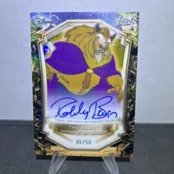 Topps chrome Disney Wonder 2025 The Beast Autographed 06/50 Robby Benson - Image 3