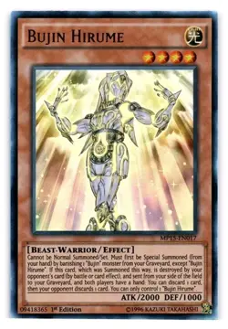 Yugioh! MP Bujin Hirume - MP15-EN017 - Ultra Rare 1st Edition Lightly Played LP - Image 1
