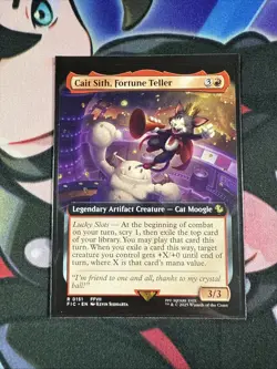 0151 Cait Sith, Fortune Teller EXTENDED ART Commander Final Fantasy NM Card MTG - Image 1