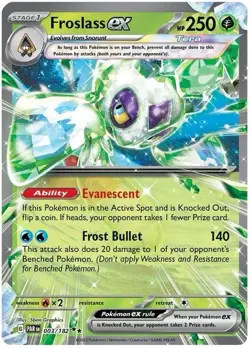 Pokemon Froslass Ex 003/182, Paradox Rift, Pokemon Card , NM In Top loader - Image 1