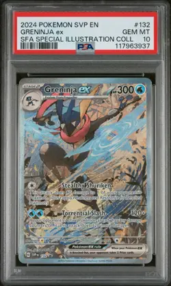 Pokemon Greninja ex 132 SVP PSA 10 Shrouded Fable Special Illustration FA 2024 - Image 1