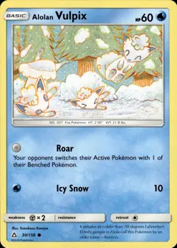 Pokemon TCG Card Alolan Vulpix SM - Ultra Prism 30/156 - Image 1
