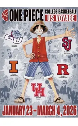 One Piece Monkey D. Luffy US College Basketball Card Rutgers In Hand Ships now - Image 3