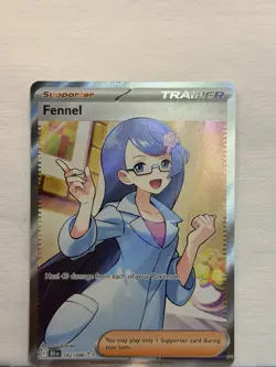 Pokemon TCG SV Black Bolt Fennel Trainer Holo Card 162/086 Full Art Secret Rare - Image 1