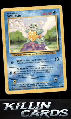 Squirtle 063/102 Pokemon Common Base Set Card DM - Image 1