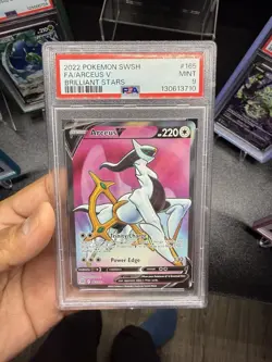 Pokemon TCG Arceus V Full Art Holo Card 165/172 Brilliant Stars PSA 9 - Image 1
