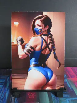 Kitana Mortal Kombat Custom Art Card NM Anime Game Sexy Waifu Collectible - Image 1