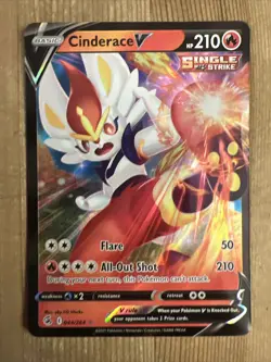 Cinderace V 044/264 - Holo Rare V Card - Fusion Strike - NM - Image 1
