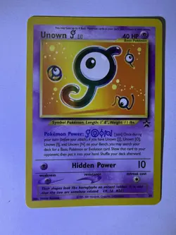 Unown J Promo 38 Black Star Promo Pokemon TCG Card Vintage WOTC NM/LP - Image 2