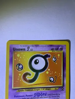 Unown J Promo 38 Black Star Promo Pokemon TCG Card Vintage WOTC NM/LP - Image 3