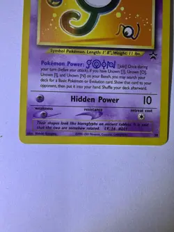 Unown J Promo 38 Black Star Promo Pokemon TCG Card Vintage WOTC NM/LP - Image 4