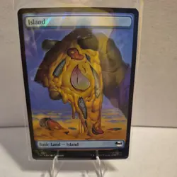 2026 MTG TMNT ISLAND #0311 SURGE FOIL PIZZA FULL ART BASIC LAND RARE NM - Image 1