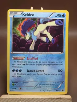 HP Keldeo - 2017 XY Pokemon Black Star Promo Rare Cosmos Holo XY191 - Image 1