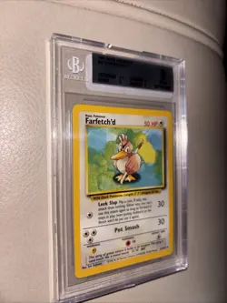 1999 Pokemon Base Set Farfetch'd 27/102 Unlimited Uncommon Non-Holo BECKETT 8 - Image 1