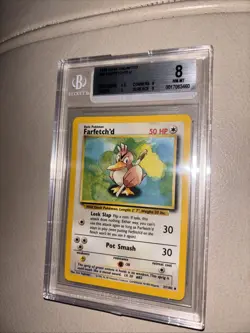1999 Pokemon Base Set Farfetch'd 27/102 Unlimited Uncommon Non-Holo BECKETT 8 - Image 3