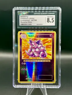 CGC 8.5 Nidoking #45/108 Pokemon XY Evolutions Reverse Holo 2016 ENGLISH - Image 1