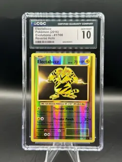 CGC 10 Electabuzz Reverse Holo #41 Pokemon XY Evolutions 2016 ENGLISH GEM MINT - Image 1