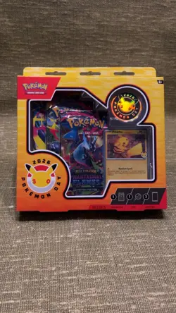 Pokemon Phantasmal Flames Box Pokemon Day 2026 Booster Packs Promo Pikachu Coin - Image 1