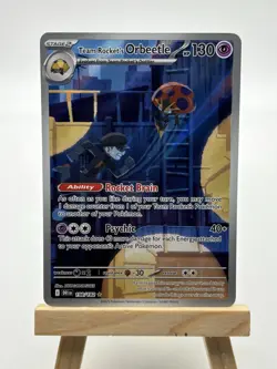 Pokemon TCG Team Rockets Orbeetle Destined Rivals 198/182 Illustration Rare Holo - Image 1