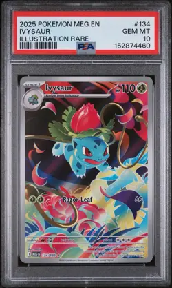 Pokemon TCG Ivysaur Illustration Rare Mega Evolution 134/132 PSA 10 2025 SIR IR - Image 1