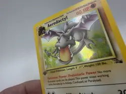 INCOMPLETE HOLO Aerodactyl 1st Edition Fossil Holo Pokemon ERROR Card combo - Image 3